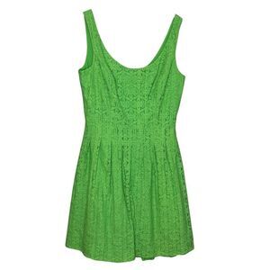 Lilly Pulitzer Dress Posey Daisy Lane 6 Green Lace Fit & Flare Sleeveless Party